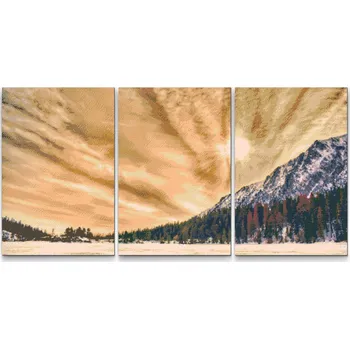 Diamantové malování Painting Queens Diamantové malování Vysoké Tatry, 3 ks 30 × 40 cm, s rámem, kulaté