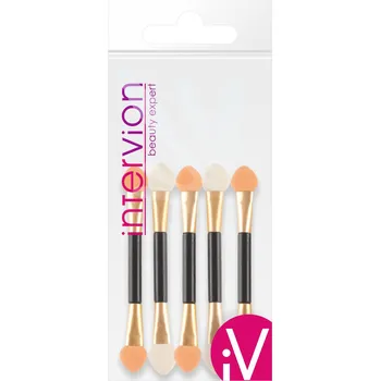 Kosmetický štětec INTERVION Aplikátory na oční stíny Zlaté 5 ks