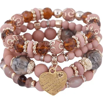 Náramek Wrap Q1 Dámský korálkový wrapový náramek - sada 4ks - KW7830-4