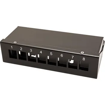 Rozvaděč ROLINE Patchpanel pro keystone moduly stíněný - 8 portů, černý