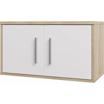 Nejlevnější nábytek Nejby Gianni Nástavec na skříň s dvířky, dub sonoma/bílá