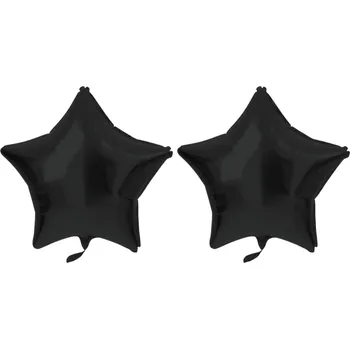 FOLAT Balón foliový - hvězda, matná černá , 48 cm, 2 ks