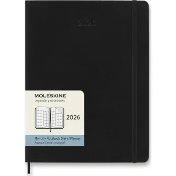 Diář MOLESKINE 2026 XL měsíční, měkké desky, černý