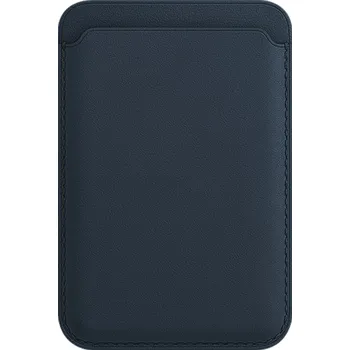 Pouzdro na mobilní telefon AlzaGuard Genuine Leather Wallet Compatible with Magsafe modrá