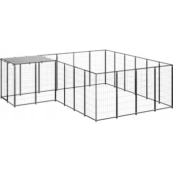 Obraz Kotec pro psa, černý, 8,47 m2, ocelový