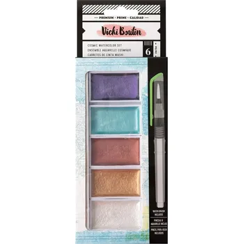 Vodová barva American Crafts American Crafts, 34014119, Vicki Boutin, sada akvarelových barev, metalické, 6 ks