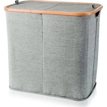 Koš na prádlo BAMBOO šedý 54 × 33 × 50 cm
