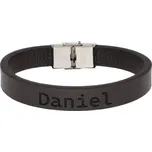 Ewena Kožený náramek hnědý se jménem Daniel