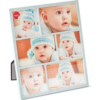 Rám na obraz Balvi Fotorámeček Petit 26194, kov, 10×10cm (3×) / 10×15cm (3×), modrý