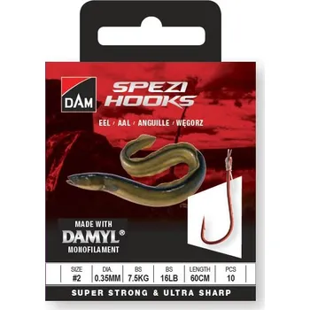 DAM Spezi Eel 2 × Velikost 8 0,25 mm 4 kg 8,5 lb 60 cm 10 ks