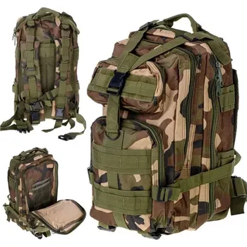 Vojenský SURVIVAL BATOH XJ046 (Velký survival batoh 28 l – vojenský maskáčový batoh do přírody)