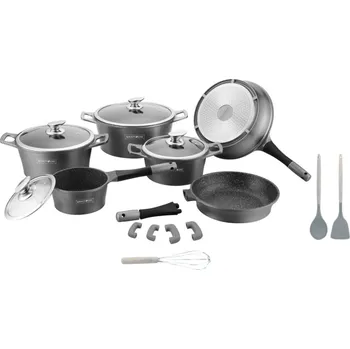 Hrnec Royalty Sada nádobí 17 ks, stříbrná