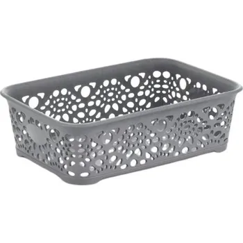 Odpadkový koš Mega Plast, Košík MONAKO XS, 6 × 20 × 14 cm, šedá metalíza