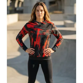 Dámská mikina Dámská funkční mikina premium ALTISPORT VOJ/ALW010MI01 ČERNOČERVENÁ XXL