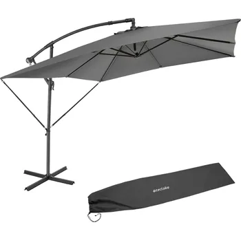 Slunečník TecTake Slunečník Apollon s klikou 2,5 × 2,5 m, šedý