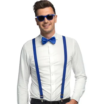 Karnevalový doplněk Boland Modrá sada doplňků brýle kšandy motýlek