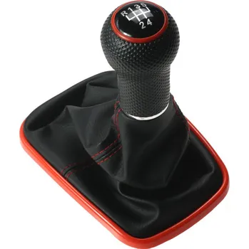 Hlavice řadicí páky PROTEC Řadící páka s manžetou VW Bora 1998-2005 5ST červená