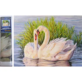 Diamantové malování NORIMPEX Labutě v rákosí 30 × 40 cm