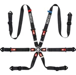 Sparco šestibodový bezpečnostní pás s homologací FIA kompatibilní s HANS, 2" popruhy, barva černá