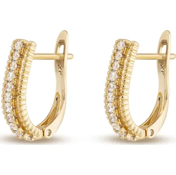 Šperk Biju Pozlacené náušnice 14K, proužky ozdobené pásem zirkonů 1002149