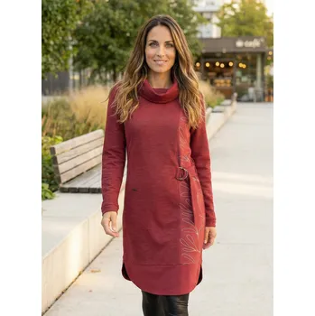 Dámská mikina Dámské mikinové šaty KIXMI RENIE VÍNOVÁ S