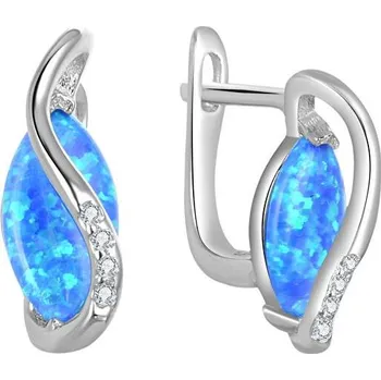 Šperk Beneto Stříbrné náušnice se syntetickými opály AGUC2607 (Ag925/1000; 2,73 g)