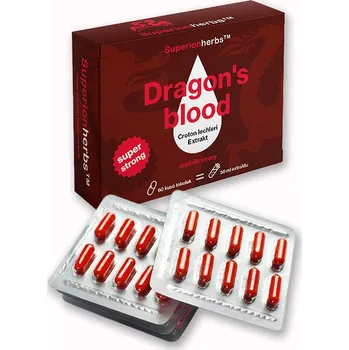Zdraví Superionherbs Dračí krev, Croton lechleri Extrakt - super silný extrakt v tobolkách, 60 tobolek