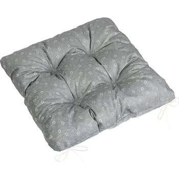 Podsedák BELLATEX Adéla Sedák 41/227 prošívaný 40 × 40 cm pnoucí kvítek šedý