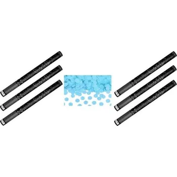 Konfeta PARTYDECO Sada konfety 60 cm 6 ks modré kolečka, narození kluka, gender reveal, baby shower