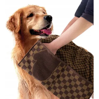 Ručník ZWOLTEX BEST FRIEND ručník pro psa s kapsami, hnědý, 400g, 50x100 cm