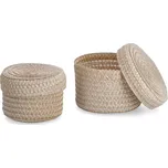 ZELLER Sada košíčků s víkem béžová, 16 × 10 cm a 17 × 12 cm