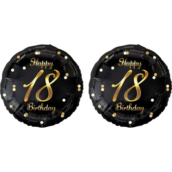 GoDan Balón foliový 18 let - happy birthday / narozeniny, 45 cm, 2 ks