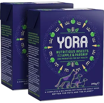 Krmivo pro psa YORA paštika z hmyzu s jablkem a pastiňákem 2 × 390 g