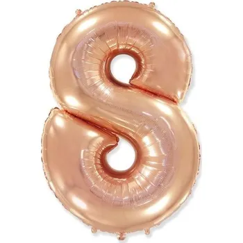 Balónek Balón foliový číslice růžovo zlatá - rose gold 102 cm - 8