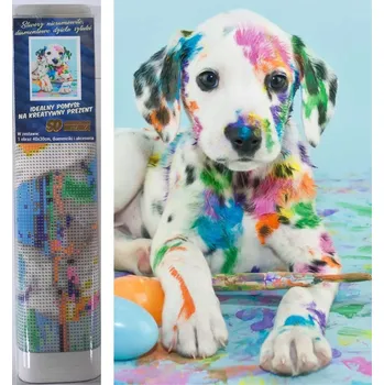 Diamantové malování Norimpex Barevné štěně 30 × 40 cm