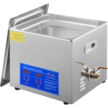 Přípravek na čištění šperků Vevor Ultrazvukový čisticí stroj z nerezové oceli, digitální ohřívač s časovačem 15 l / 400 W