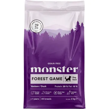 Krmivo pro psa Monster Dog Forest Game 2kg Bezobilné suché Krmivo pro psa Zvěřina Kachna