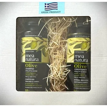 Kosmetická sada Farcom Olivový, Šampon Vitalita a Lesk 300 ml + Kondicionér 300 ml