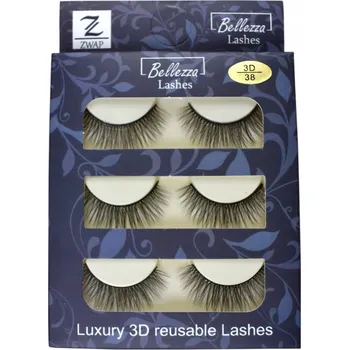 Umělé řasy UMĚLÉ HEDVÁBNÉ ŘASY NA PÁSKU 3D - 3D38 (3 PÁRY)