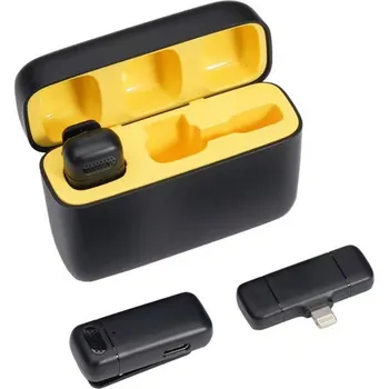 Datové redukce Techsuit - (2 balení) Lavalier Wireless (LW3) - s přijímačem, Lightning, redukce šumu, 70mAh, Plug and Play - černý