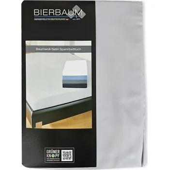 Prostěradlo Bierbaum Saténové prostěradlo 140 × 200 cm světle šedé