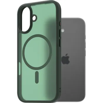 Pouzdro na mobilní telefon AlzaGuard Matte Case Compatible with Magsafe pro iPhone 17 tmavě zelený