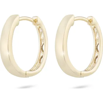 Náušnice Biju Pozlacené náušnice 14K oválek, ozdobený kulatými průřezy 1002389