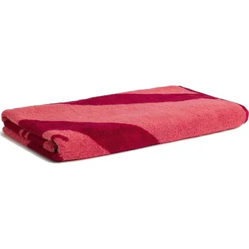 Osuška MÖVE BEACH Plážová osuška s květinou 80 × 200 cm, rubín-korál