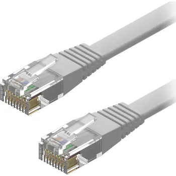 Kabel AlzaPower Patch CAT6 UTP Flat 5m šedý