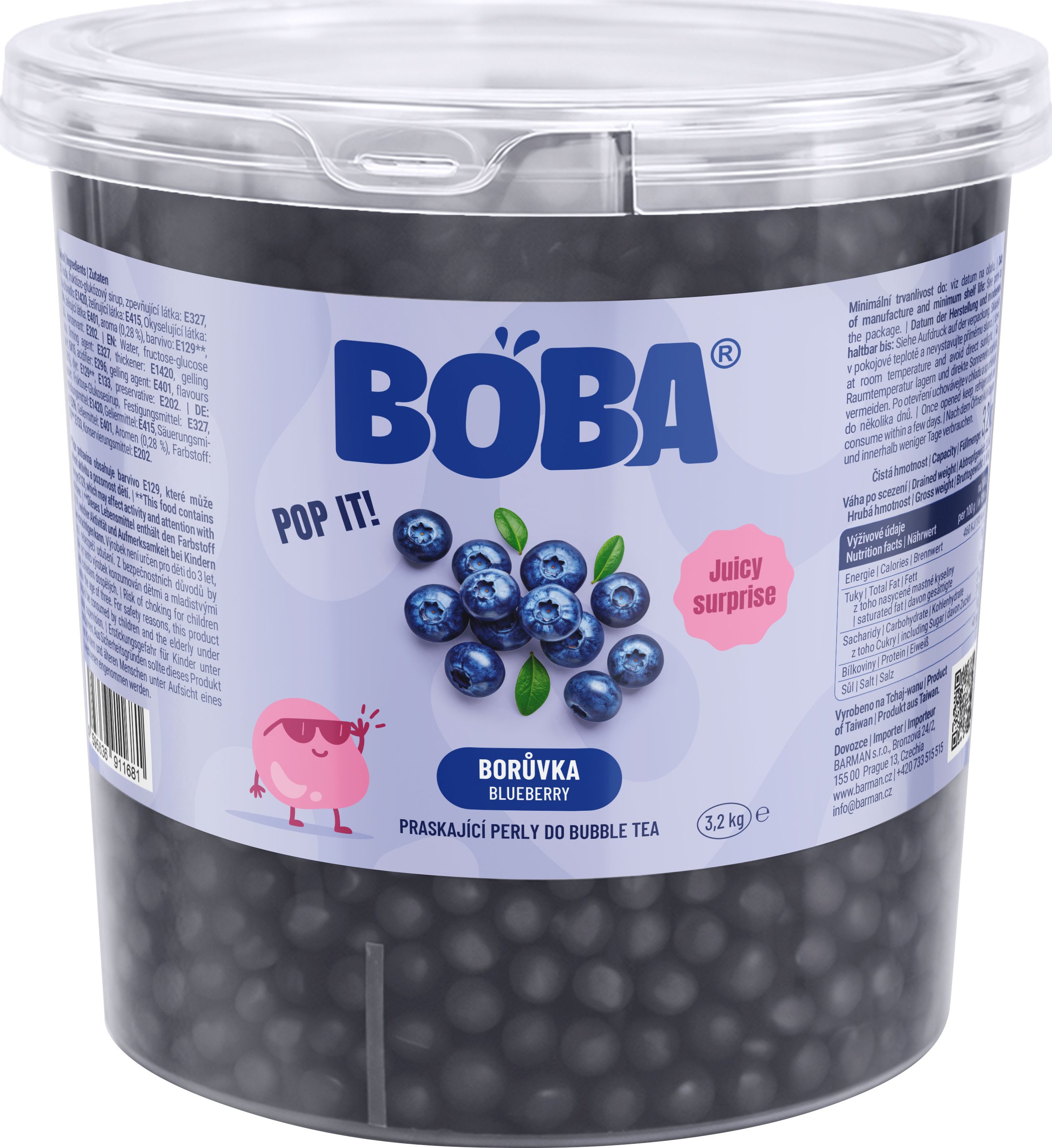 Boba Borůvka kuličky do Bubble Tea 3,2 Kg