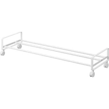 Botník YAMAZAKI Stojan na boty s kolečky Tower, bílý