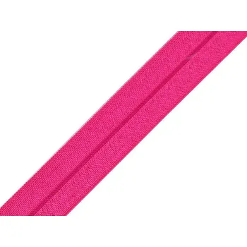 Textilní guma Lemovací pruženka půlená šíře 16 mm, střední, 28 pink