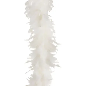 LAALU Boa bílé z peří 13 × 90 cm