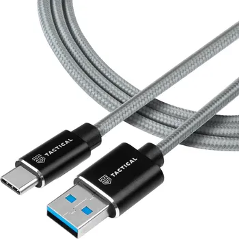 Datový kabel Tactical Fast Rope Aramid Cable USB-A/USB-C 0.3m Grey